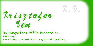 krisztofer ven business card